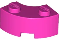 Dark Pink Brick, Round Corner 2 x 2 Macaroni with Stud Notch and Reinforced Underside