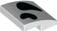 White Slope, Curved 2 x 2 x 2/3 with Black Dalmatian Spots Pattern