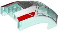 Trans-Light Blue Windscreen 10 x 6 x 4 Curved with SW The Crimson Firehawk, Red and White Stripes an