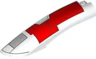 White Wedge 10 x 2 x 2 Left with SW The Crimson Firehawk Red and Light Bluish Gray Hull Plates with 