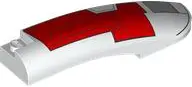 White Wedge 10 x 2 x 2 Right with SW The Crimson Firehawk Red and Light Bluish Gray Hull Plates with