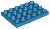 Dark Azure Duplo, Plate 4 x 6