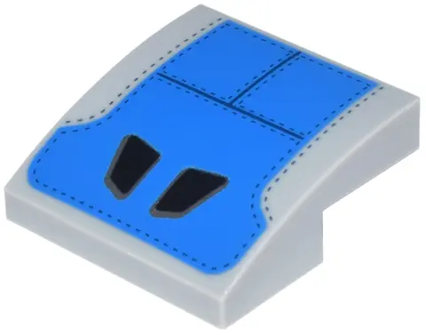 Light Bluish Gray Slope, Curved 2 x 2 x 2/3 with Black Headrest Shapes on Blue Seat Panels with Stit