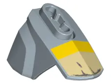 Sand Blue Hero Factory Armor with Ball Joint Socket - Size 4 with Yellow Stripe and Worn Tan Armor P