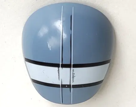 Sand Blue Large Figure Armor, Round, Smooth with Thick White Horizontal Stripe Pattern