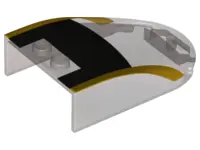 Trans-Brown Windscreen 6 x 4 x 1 1/3 Canopy Straight Sides with Black and Bright Light Orange Patter
