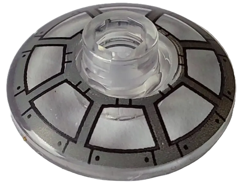 Trans-Clear Dish 2 x 2 Inverted (Radar) with Black and Dark Bluish Gray Radial Cockpit Window Patter