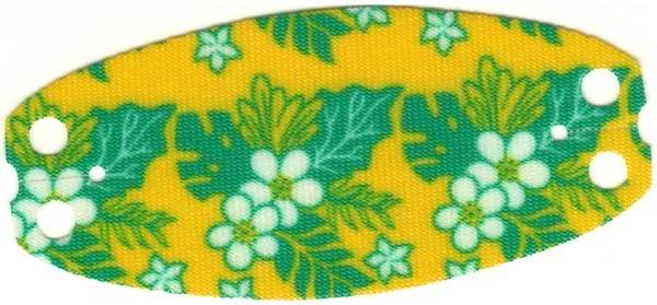 White Cloth Hammock Oval 10 x 5 with Flowers and Leaves on Yellow Background Pattern