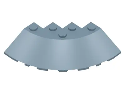 Sand Blue Brick, Round Corner 6 x 6 with Slope 33 Edge, Facet Cutout