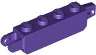 Dark Purple Hinge Brick 1 x 4 Locking with 1 Finger Vertical End and 2 Fingers Vertical End