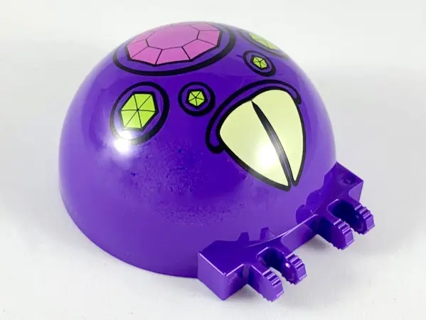 Dark Purple Windscreen 6 x 6 x 3 Canopy Half Sphere with Dual 2 Fingers with Dark Pink and Lime Jewe