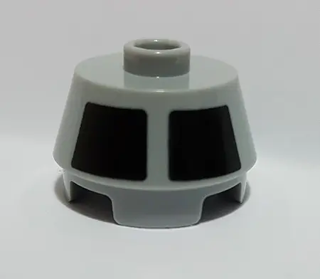 Light Bluish Gray Cone 2 x 2 Truncated with 4 Black Squares Pattern