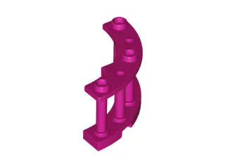 Magenta Fence 4 x 4 x 2 Quarter Round Spindled with 3 Studs