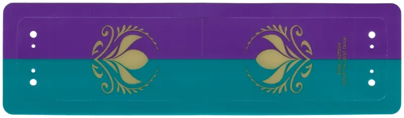 Plastic Canopy with Purple and Dark Turquoise Stripes and Arendelle Crest Flowers Pattern