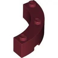 Dark Red Brick, Round Corner 4 x 4 Macaroni with 3 Studs