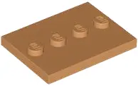 Nougat Tile, Modified 3 x 4 with 4 Studs in Center