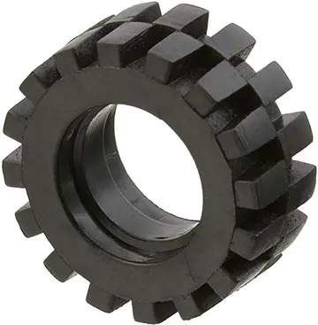 Black Tire 15mm D. x 6mm Offset Tread Small