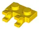 Yellow Plate, Modified 1 x 2 with 2 U Clips (Horizontal Grip)