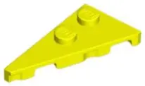 Neon Yellow Wedge, Plate 4 x 2 Left, Pointed
