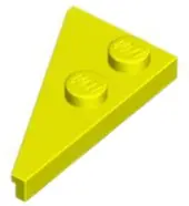 Neon Yellow Wedge, Plate 4 x 2 Right, Pointed