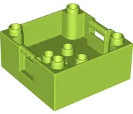 Lime Duplo Container Box 4 x 4 with Studs on Corners