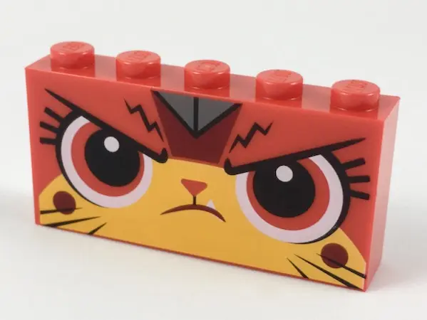 Red Brick 1 x 5 x 2 with Angry Ultrakatty Pattern