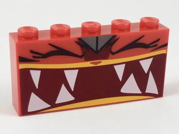 Red Brick 1 x 5 x 2 with Extremely Furious Ultrakatty Pattern