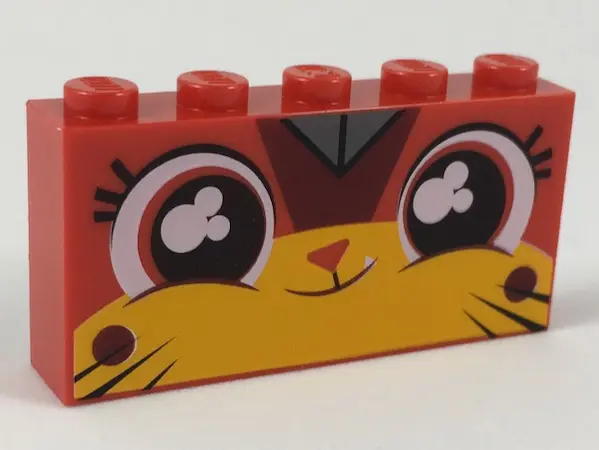 Red Brick 1 x 5 x 2 with Smiling Ultrakatty Pattern