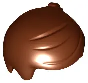 Reddish Brown Minifigure, Hair Short with 2 Locks on Left Side