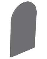 Dark Bluish Gray Glass for Door Frame 1 x 6 x 7 Arched with Notches and Rounded Pillars