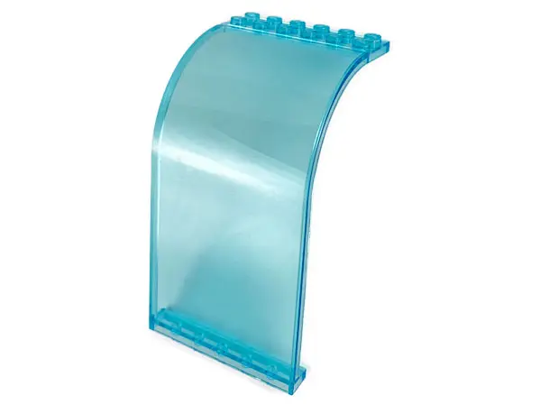 Trans-Light Blue Panel 6 x 6 x 9 Curved Top