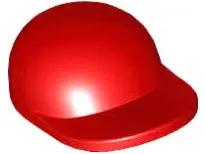 Red Minifigure, Headgear Cap - Short Curved Bill