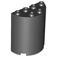 Black Cylinder Half 2 x 4 x 4