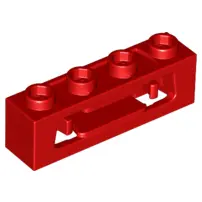 Red Projectile Launcher, 1 x 4 with Inside Clips (Disk Shooter)