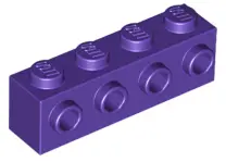 Dark Purple Brick, Modified 1 x 4 with Studs on Side