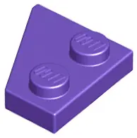 Dark Purple Wedge, Plate 2 x 2  Right
