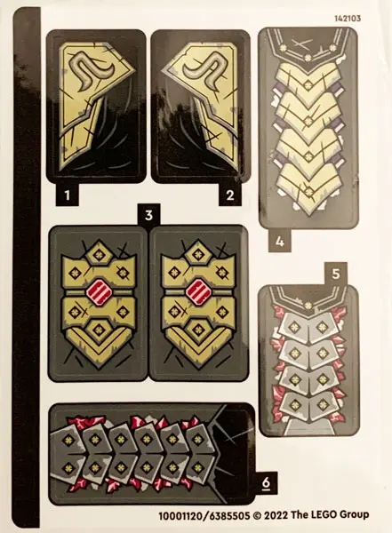 Sticker Sheet for Set 71772 - (10001120/6385505)
