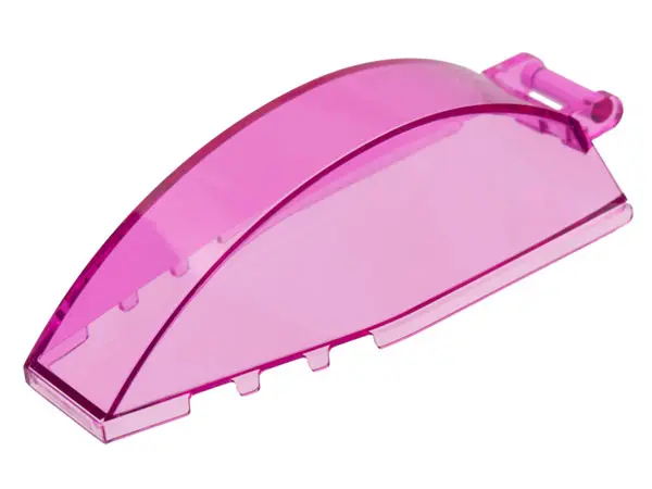 Trans-Dark Pink Windscreen 8 x 4 x 2 Curved with Bar Handle
