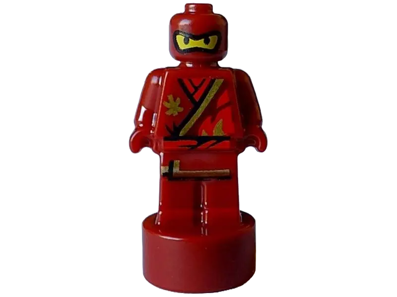 Dark Red Minifigure, Utensil Statuette / Trophy with Ninjago Kai with Gold and Red Robe and Ninjago 