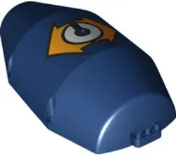 Dark Blue Technic Tipper Drum 6.5 x 13 x 26 Half with 4 Pin Holes and 3L Liftarm Thick with Orange A