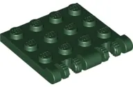 Dark Green Hinge Plate 3 x 4 Locking Dual 2 Fingers