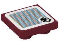 Dark Red Tile, Modified 2 x 2 Inverted with Super Mario Scanner Code Bowser Pattern (Sticker) - Set 