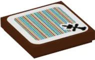 Reddish Brown Tile 2 x 2 with Super Mario Scanner Code Bowser's Airship Mast Pattern (Sticker) - Set