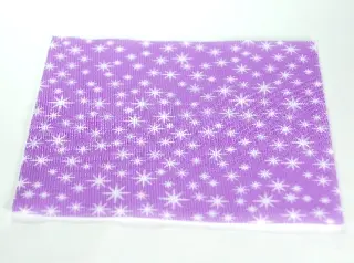 Medium Lavender Duplo, Cloth Blanket 8 x 10 cm with White Stars Pattern