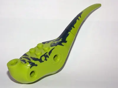 Lime Dinosaur Body Raptor with Dark Green Marks Pattern