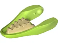 Lime Dinosaur Jaw Lower Raptor with Tan Teeth Pattern
