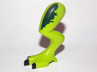 Lime Dinosaur Leg Large (Rear) Dilophosaurus Left with Pin, Black Claws and Dark Green Blotch Patter