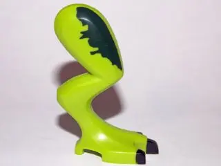 Lime Dinosaur Leg Large (Rear) Dilophosaurus Right with Pin, Black Claws and Dark Green Blotch Patte