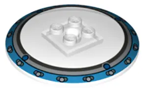 Trans-Clear Dish 6 x 6 Inverted (Radar) - Solid Studs with Medium Azure and Silver Border Pattern (J