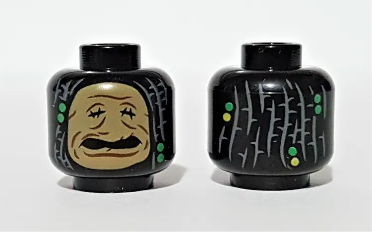Black Minifigure, Head Shrunken Dre Head, Beaded Dreadlock Pattern